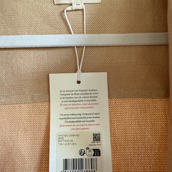 Sezane Gabano Coat - Size 4 - NWT - Picture 6 of 9